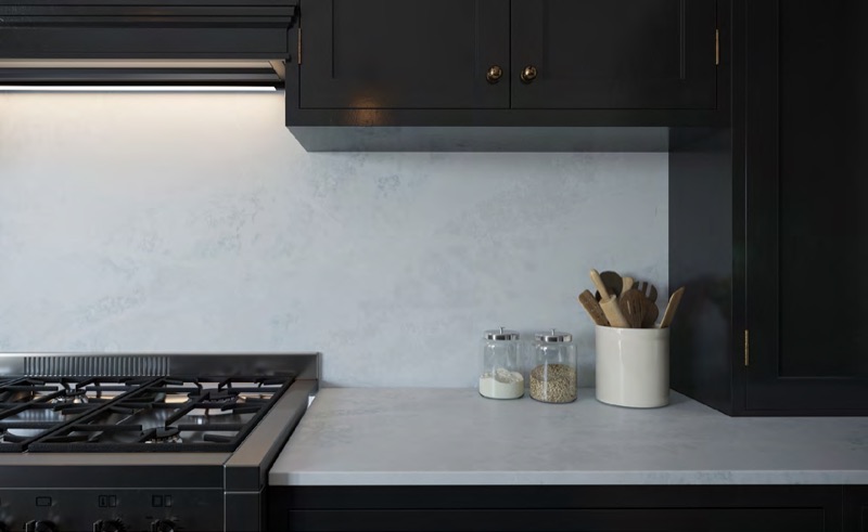 Honed quartz slab